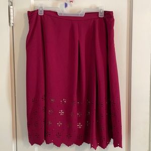 Cato- Pink Pleated Skirt with Peek-a-Boo Cutouts